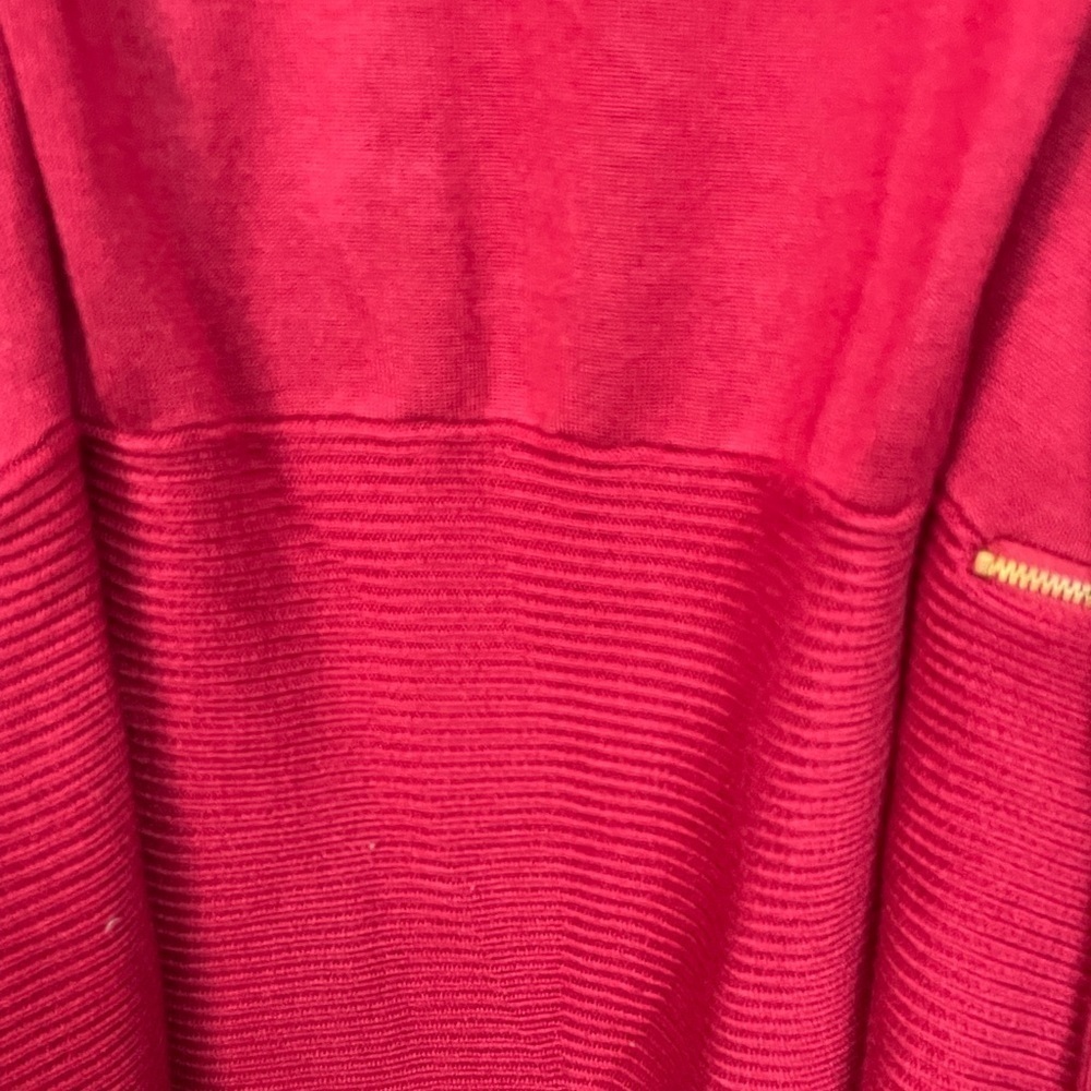 Magaschoni Red Ribbed Cardigan Open Front Medium - Picture 4 of 6